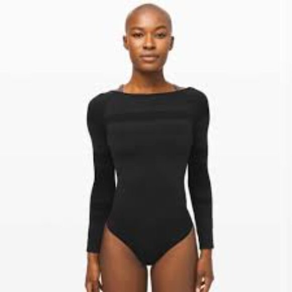 Lululemon Gleam and Glow Bodysuit Black Size 8 - Picture 1 of 10